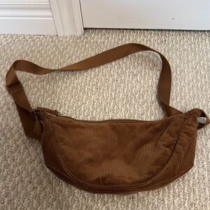 Uniqlo Brown Corduroy Crossbody Shoulder Bag